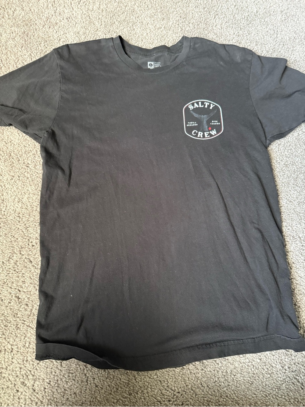 Salty Crew Black Short Sleeve Tee with White Chest Emblem
